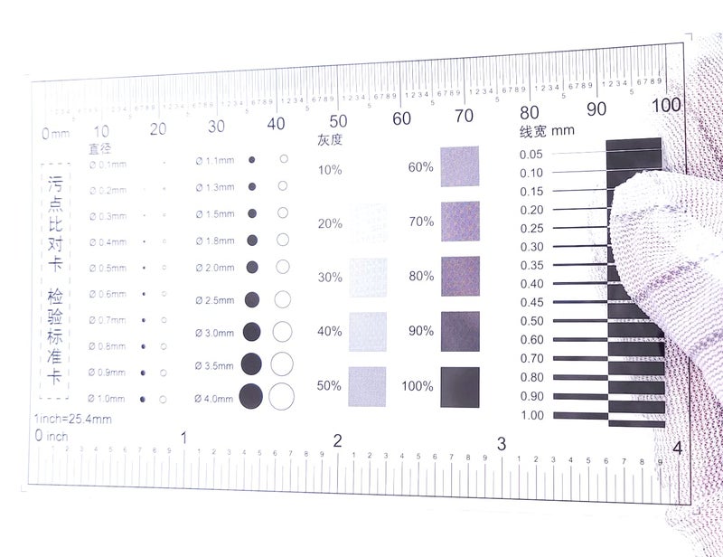 ORBITRANSIT Flaw Test Gauge SEC Size Estimation Chart (Transparency) for Dot and Line Defects Measuring 4 inches (5) - Image 1
